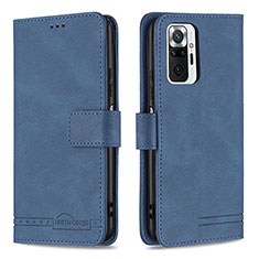 Funda de Cuero Cartera con Soporte Carcasa B05F para Xiaomi Redmi Note 10 Pro Max Azul