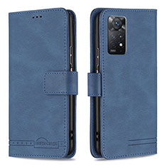 Funda de Cuero Cartera con Soporte Carcasa B05F para Xiaomi Redmi Note 11 Pro 4G Azul