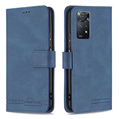 Funda de Cuero Cartera con Soporte Carcasa B05F para Xiaomi Redmi Note 11 Pro 5G Azul