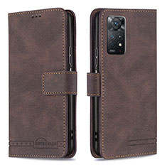 Funda de Cuero Cartera con Soporte Carcasa B05F para Xiaomi Redmi Note 11 Pro 5G Marron