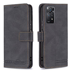 Funda de Cuero Cartera con Soporte Carcasa B05F para Xiaomi Redmi Note 11 Pro 5G Negro