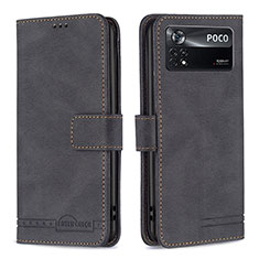 Funda de Cuero Cartera con Soporte Carcasa B05F para Xiaomi Redmi Note 11E Pro 5G Negro