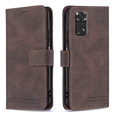 Funda de Cuero Cartera con Soporte Carcasa B05F para Xiaomi Redmi Note 11S 4G Marron