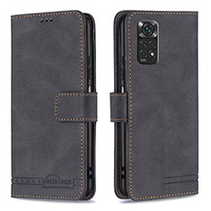 Funda de Cuero Cartera con Soporte Carcasa B05F para Xiaomi Redmi Note 11S 4G Negro