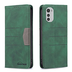 Funda de Cuero Cartera con Soporte Carcasa B06F para Motorola Moto E32s Verde