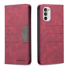 Funda de Cuero Cartera con Soporte Carcasa B06F para Motorola Moto Edge (2022) 5G Rojo