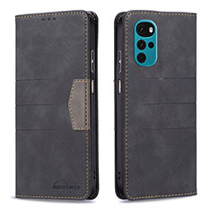 Funda de Cuero Cartera con Soporte Carcasa B06F para Motorola Moto G22 Negro