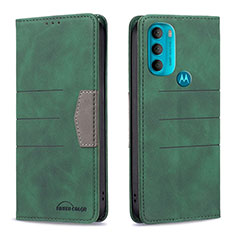 Funda de Cuero Cartera con Soporte Carcasa B06F para Motorola Moto G71 5G Verde