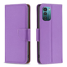 Funda de Cuero Cartera con Soporte Carcasa B06F para Nokia G21 Morado