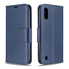 Funda de Cuero Cartera con Soporte Carcasa B06F para Samsung Galaxy A01 SM-A015 Azul