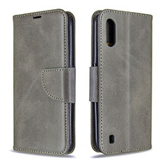 Funda de Cuero Cartera con Soporte Carcasa B06F para Samsung Galaxy A01 SM-A015 Gris