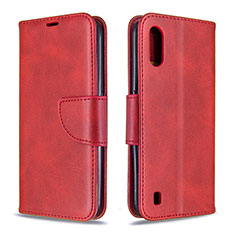 Funda de Cuero Cartera con Soporte Carcasa B06F para Samsung Galaxy A01 SM-A015 Rojo