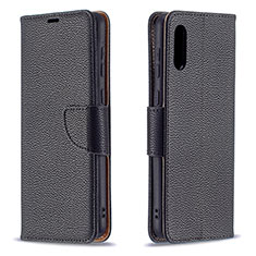 Funda de Cuero Cartera con Soporte Carcasa B06F para Samsung Galaxy A02 Negro