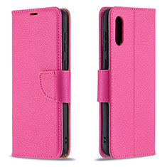 Funda de Cuero Cartera con Soporte Carcasa B06F para Samsung Galaxy A02 Rosa Roja