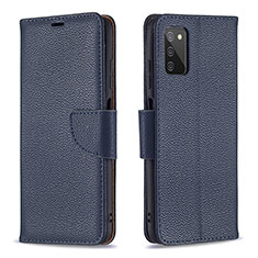 Funda de Cuero Cartera con Soporte Carcasa B06F para Samsung Galaxy A02s Azul