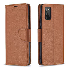 Funda de Cuero Cartera con Soporte Carcasa B06F para Samsung Galaxy A02s Marron