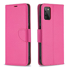 Funda de Cuero Cartera con Soporte Carcasa B06F para Samsung Galaxy A03s Rosa Roja