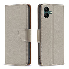 Funda de Cuero Cartera con Soporte Carcasa B06F para Samsung Galaxy A04 4G Gris