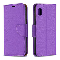 Funda de Cuero Cartera con Soporte Carcasa B06F para Samsung Galaxy A10e Morado