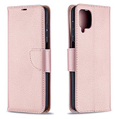 Funda de Cuero Cartera con Soporte Carcasa B06F para Samsung Galaxy A12 5G Oro Rosa