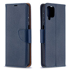 Funda de Cuero Cartera con Soporte Carcasa B06F para Samsung Galaxy A12 Nacho Azul