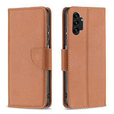 Funda de Cuero Cartera con Soporte Carcasa B06F para Samsung Galaxy A13 4G Marron