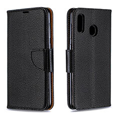 Funda de Cuero Cartera con Soporte Carcasa B06F para Samsung Galaxy A20 Negro