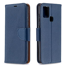 Funda de Cuero Cartera con Soporte Carcasa B06F para Samsung Galaxy A21s Azul