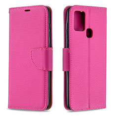 Funda de Cuero Cartera con Soporte Carcasa B06F para Samsung Galaxy A21s Rosa Roja