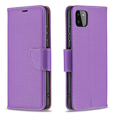 Funda de Cuero Cartera con Soporte Carcasa B06F para Samsung Galaxy A22 5G Morado