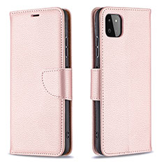 Funda de Cuero Cartera con Soporte Carcasa B06F para Samsung Galaxy A22 5G Oro Rosa