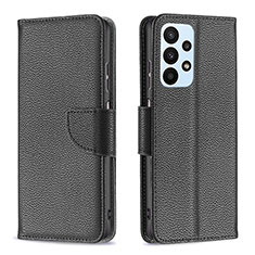 Funda de Cuero Cartera con Soporte Carcasa B06F para Samsung Galaxy A23 4G Negro