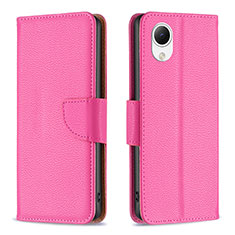 Funda de Cuero Cartera con Soporte Carcasa B06F para Samsung Galaxy A23 5G SC-56C Rosa Roja