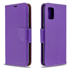 Funda de Cuero Cartera con Soporte Carcasa B06F para Samsung Galaxy A31 Morado