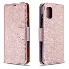 Funda de Cuero Cartera con Soporte Carcasa B06F para Samsung Galaxy A31 Oro Rosa