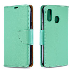 Funda de Cuero Cartera con Soporte Carcasa B06F para Samsung Galaxy A40 Verde