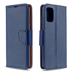 Funda de Cuero Cartera con Soporte Carcasa B06F para Samsung Galaxy A41 Azul