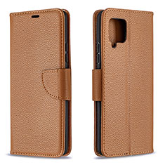 Funda de Cuero Cartera con Soporte Carcasa B06F para Samsung Galaxy A42 5G Marron