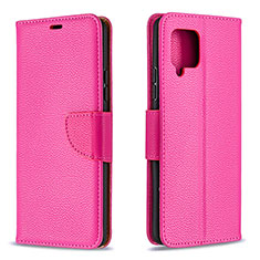 Funda de Cuero Cartera con Soporte Carcasa B06F para Samsung Galaxy A42 5G Rosa Roja