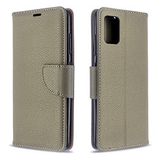 Funda de Cuero Cartera con Soporte Carcasa B06F para Samsung Galaxy A51 4G Gris