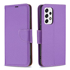 Funda de Cuero Cartera con Soporte Carcasa B06F para Samsung Galaxy A53 5G Morado