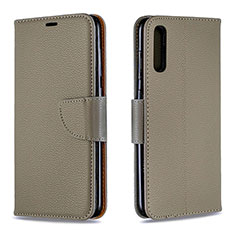 Funda de Cuero Cartera con Soporte Carcasa B06F para Samsung Galaxy A70 Gris