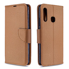 Funda de Cuero Cartera con Soporte Carcasa B06F para Samsung Galaxy A70E Marron