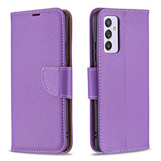 Funda de Cuero Cartera con Soporte Carcasa B06F para Samsung Galaxy A82 5G Morado