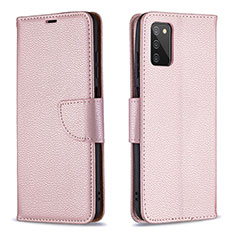 Funda de Cuero Cartera con Soporte Carcasa B06F para Samsung Galaxy F02S SM-E025F Oro Rosa