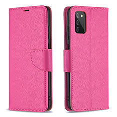 Funda de Cuero Cartera con Soporte Carcasa B06F para Samsung Galaxy F02S SM-E025F Rosa Roja