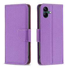 Funda de Cuero Cartera con Soporte Carcasa B06F para Samsung Galaxy F04 Morado