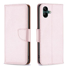 Funda de Cuero Cartera con Soporte Carcasa B06F para Samsung Galaxy F04 Oro Rosa