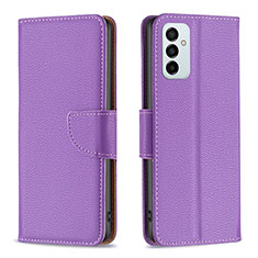 Funda de Cuero Cartera con Soporte Carcasa B06F para Samsung Galaxy F23 5G Morado