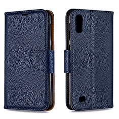 Funda de Cuero Cartera con Soporte Carcasa B06F para Samsung Galaxy M10 Azul